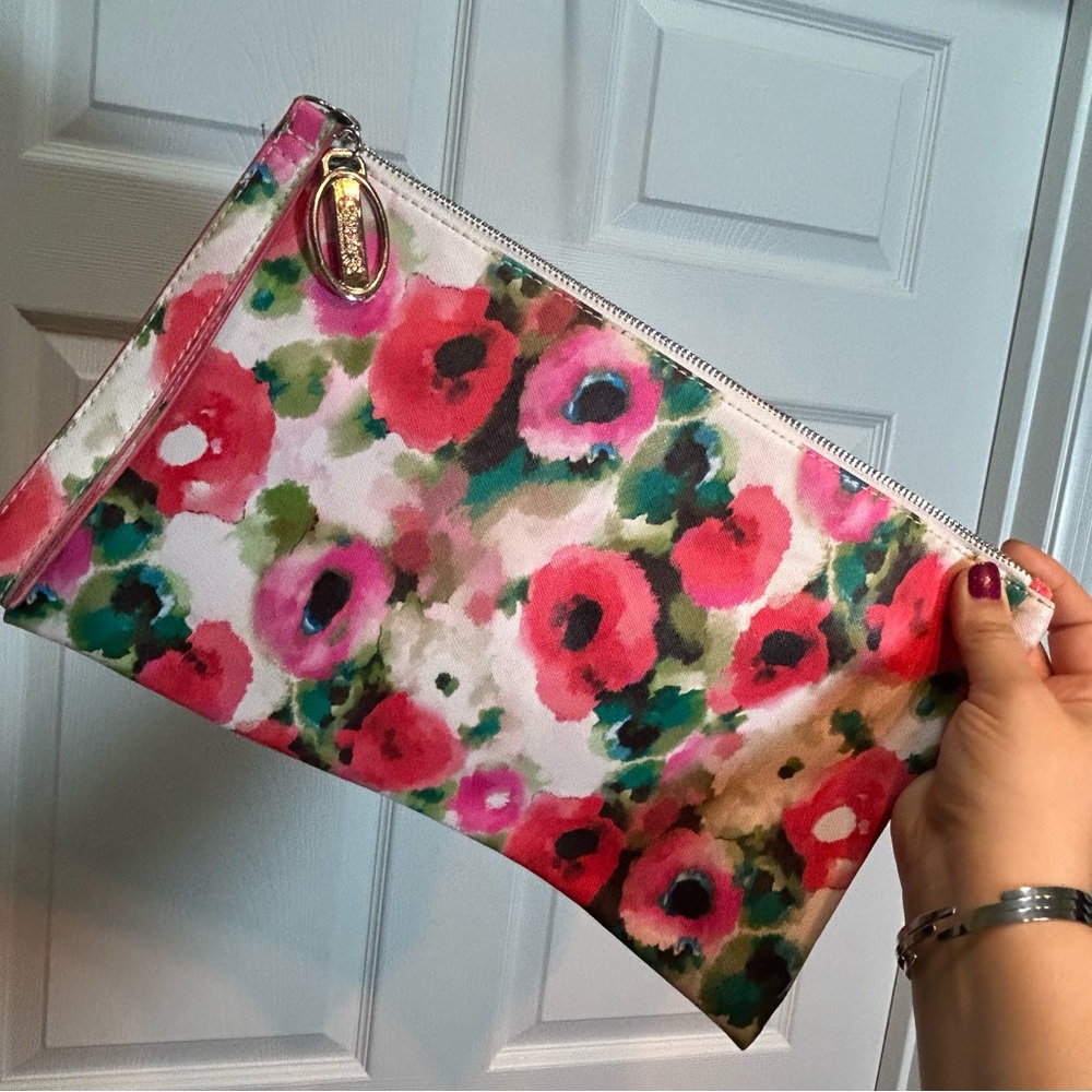 Carlos Multicolored Floral Print Oversized Clutch Wristlet